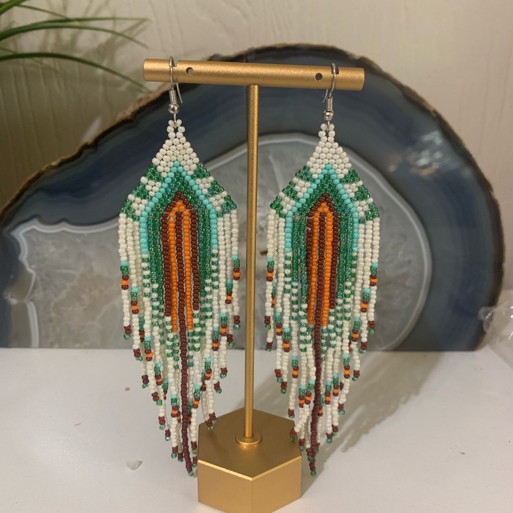 Hand made Native American/ boho style Beaded Earrings